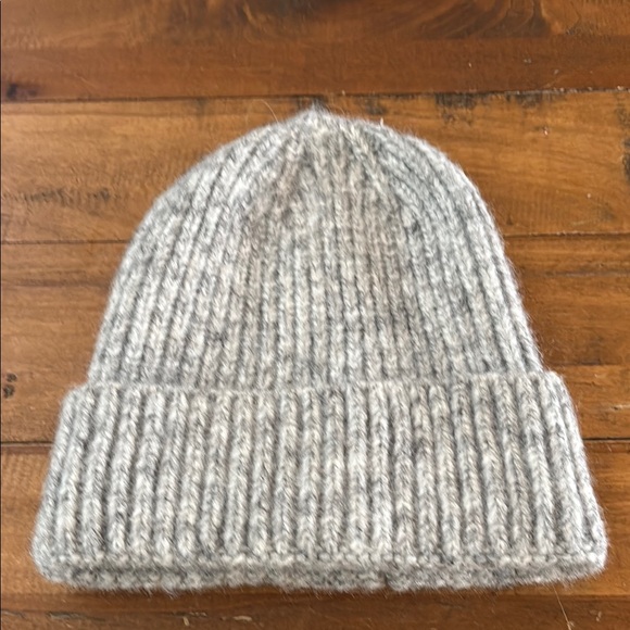 Anthropologie Cozy Marled Gray Knit Beanie - Picture 1 of 5